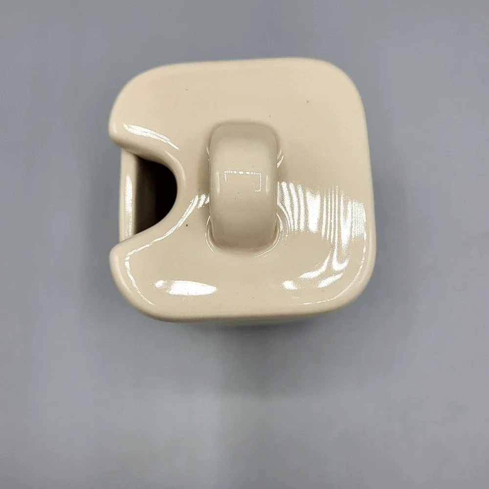 Longaberger Mayonnaise Jar Ceramic Condiment Pot Lid Cream Farmhouse Replacement